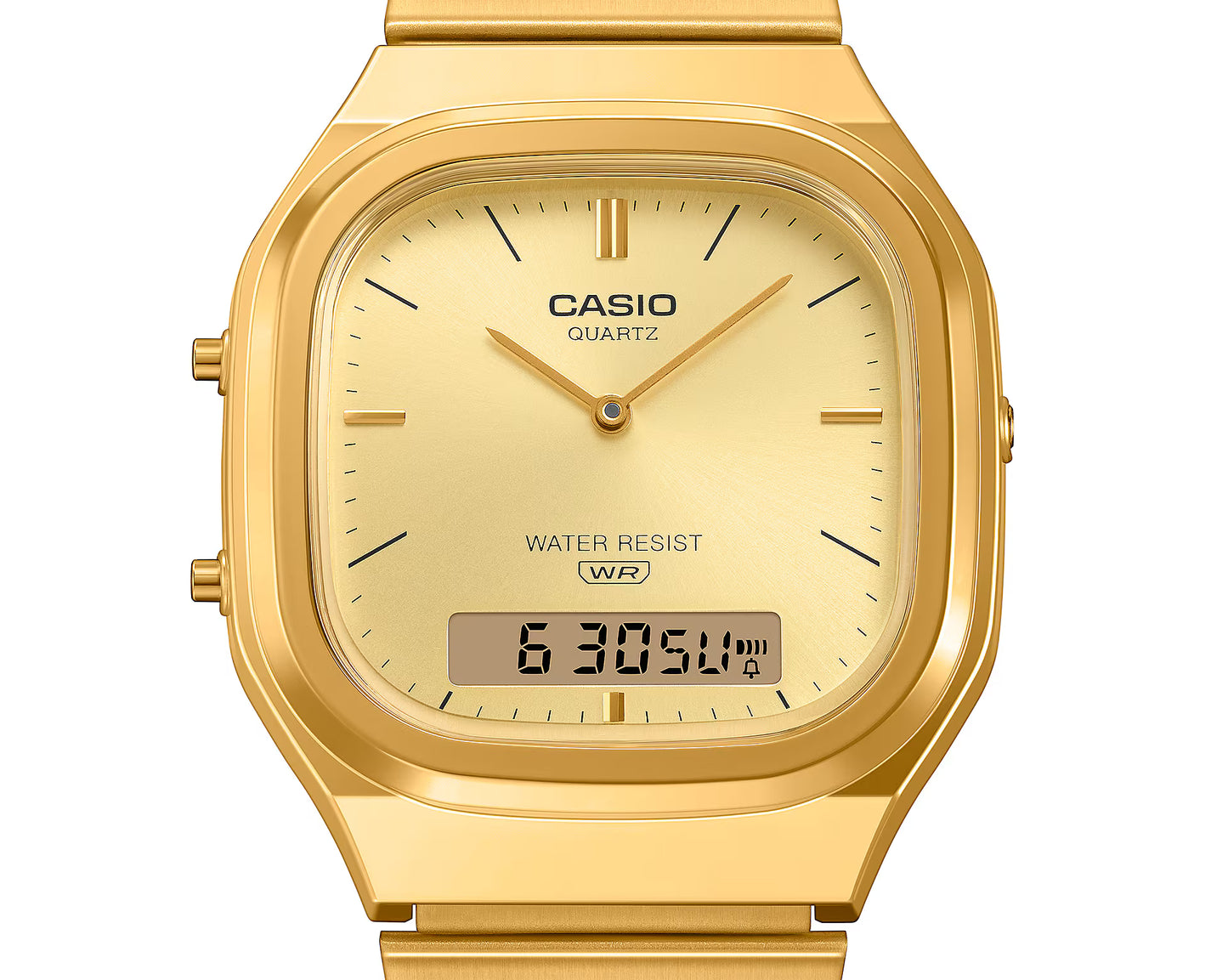 CASIO AQ-240EG-9A AQ240EG-9A A/D QUARTZ GOLD DIAL WATCH