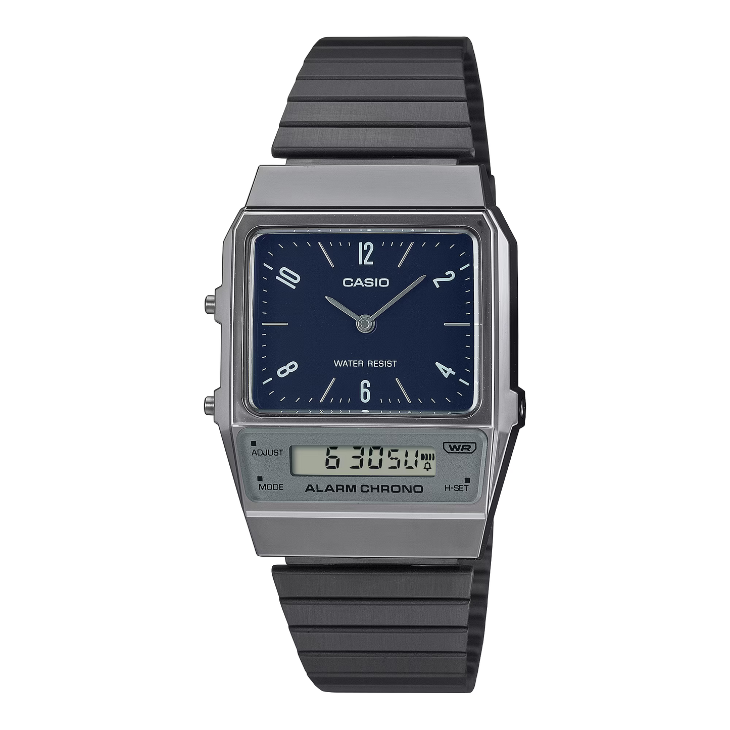 CASIO AQ-800EB-2A A/D QUARTZ BLUE DIAL GRAY STEEL WATCH