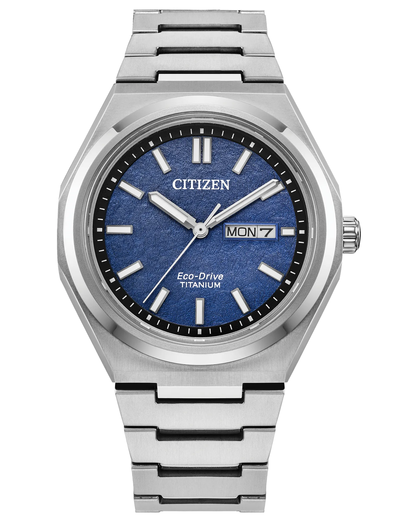 CITIZEN AW0130-85L "ZENSHIN" 3-HAND SUPER TITANIUM BLUE DIAL WATCH