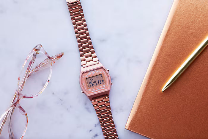 CASIO B640WC-5A VINTAGE SERIES ROSE GOLD DIGITAL QUARTZ WATCH