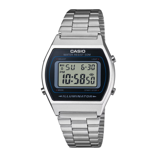 CASIO B640WD-1AV VINTAGE SERIES SILVER DIGITAL QUARTZ WATCH
