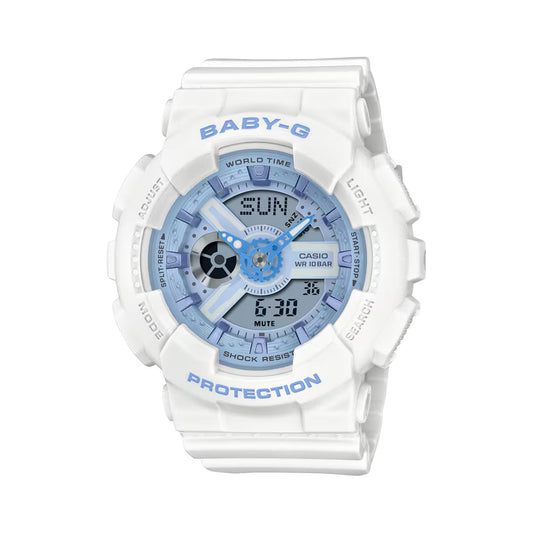 CASIO BABY-G BA-110XBE-7A BA110 WHITE/BLUE LADIES WATCH