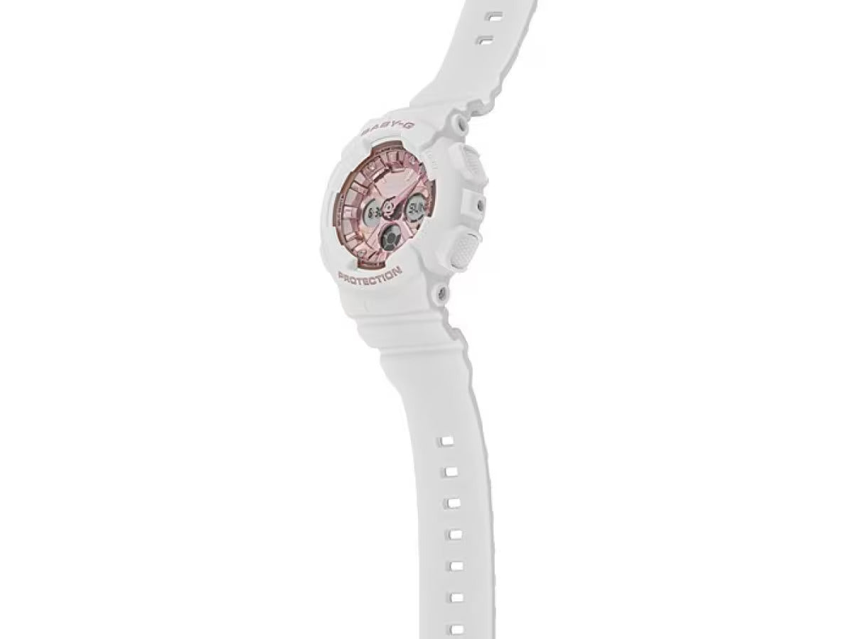 CASIO BABY-G BA-130-7A1 BA130 WHITE/PINK LADIES WATCH