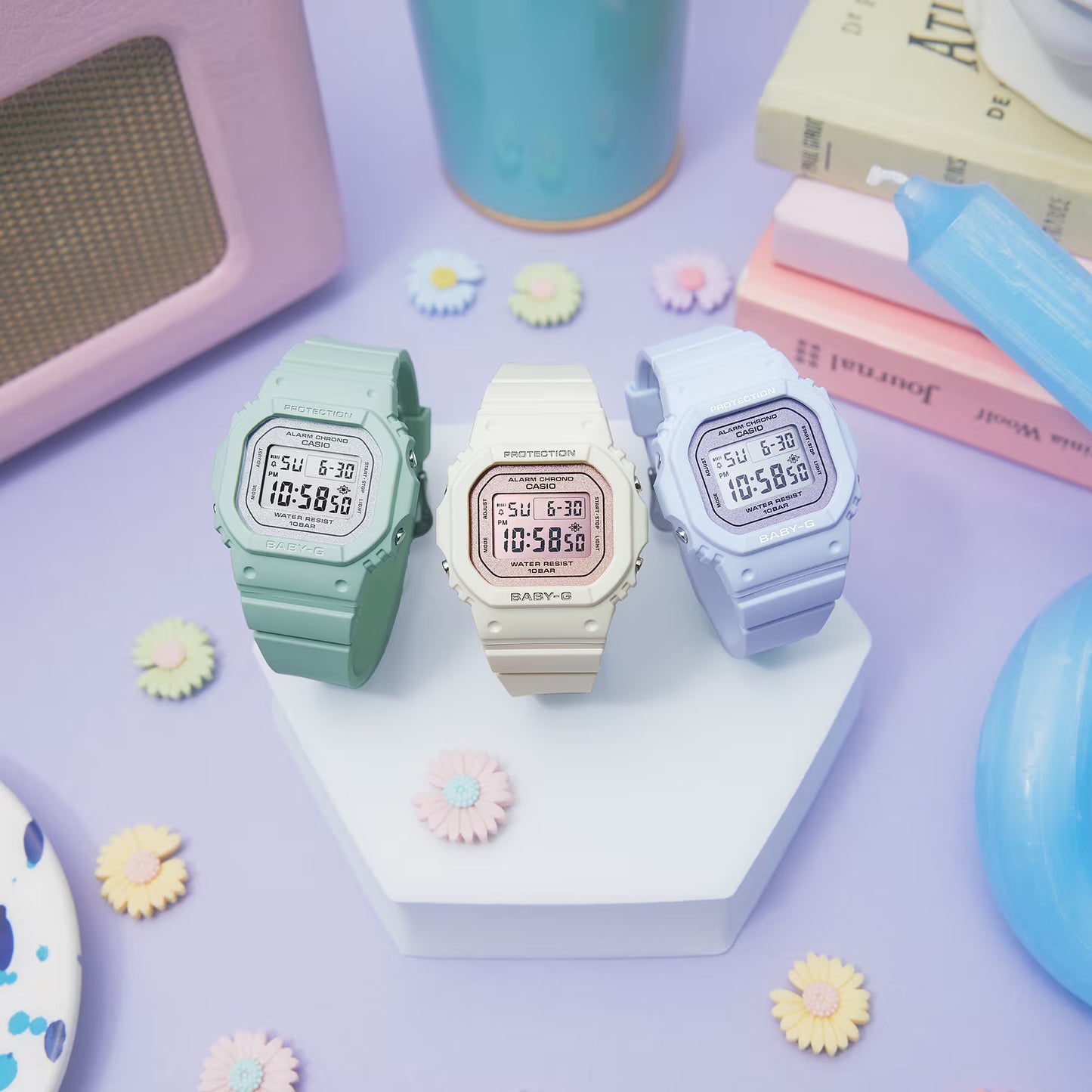 CASIO BABY-G BGD-565SC-4 WHITE/PINK DIGITAL WATCH