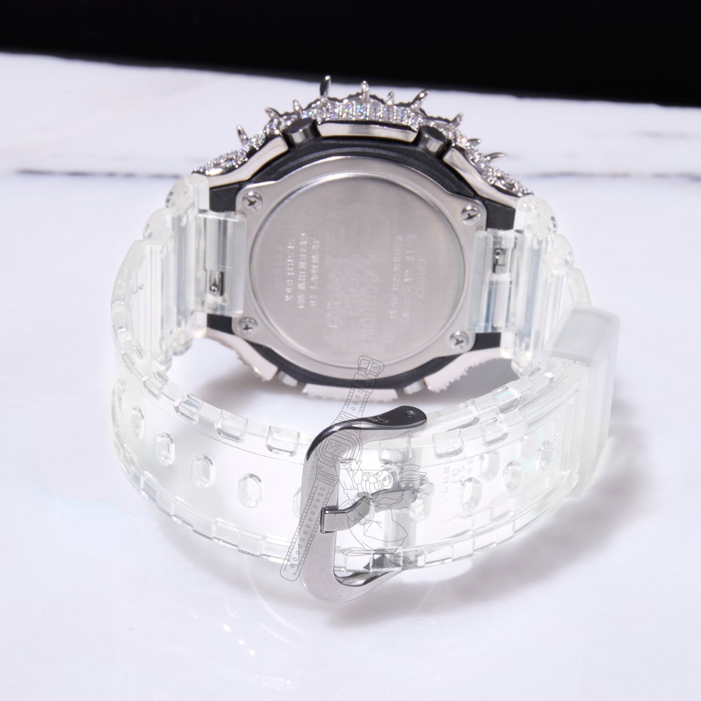 Casio G-Shock GA2100 Blue Dial Iced Out Moissanite Mod D Color VVS Men's Watch