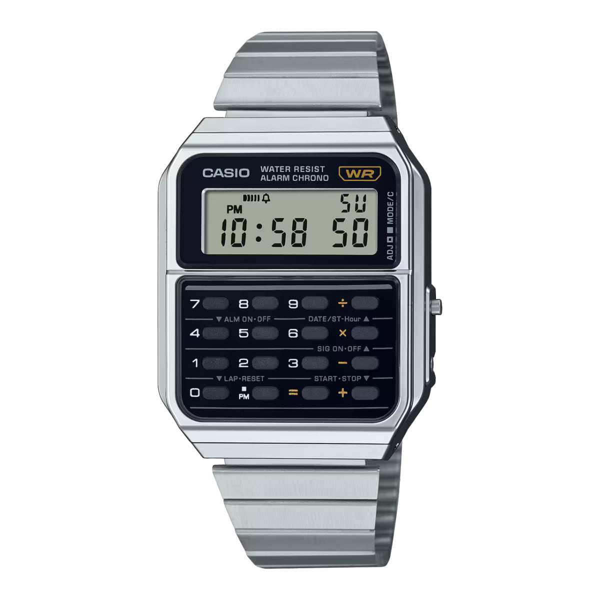 CASIO CA-500WE-1A CA500 CLASSIC CALCULATOR SILVER DIGITAL WATCH