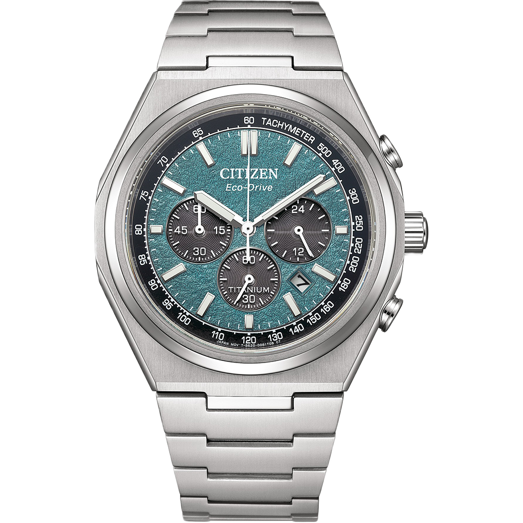CITIZEN CA4610-85X "ZENSHIN" CHRONOGRAPH SUPER TITANIUM GREEN DIAL WATCH