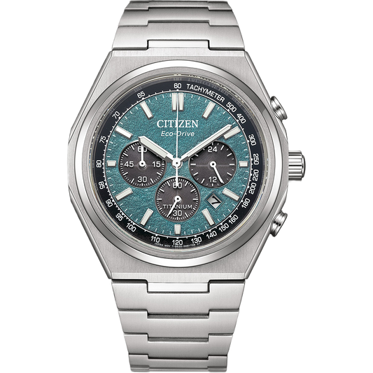 CITIZEN CA4610-85X "ZENSHIN" CHRONOGRAPH SUPER TITANIUM GREEN DIAL WATCH