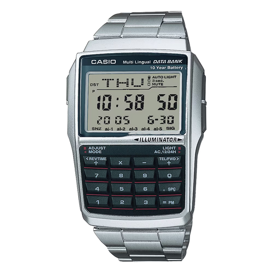 CASIO DBC-32D-1A DATABANK CALCULATOR STAINLESS STEEL DIGITAL WATCH