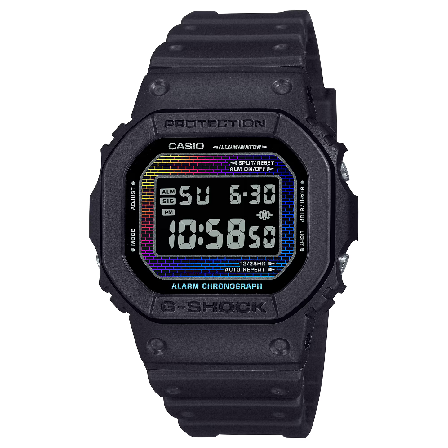 CASIO G-SHOCK DW-5600RW-1 DW5600RW RAINBOW / BLACK DIGITAL WATCH