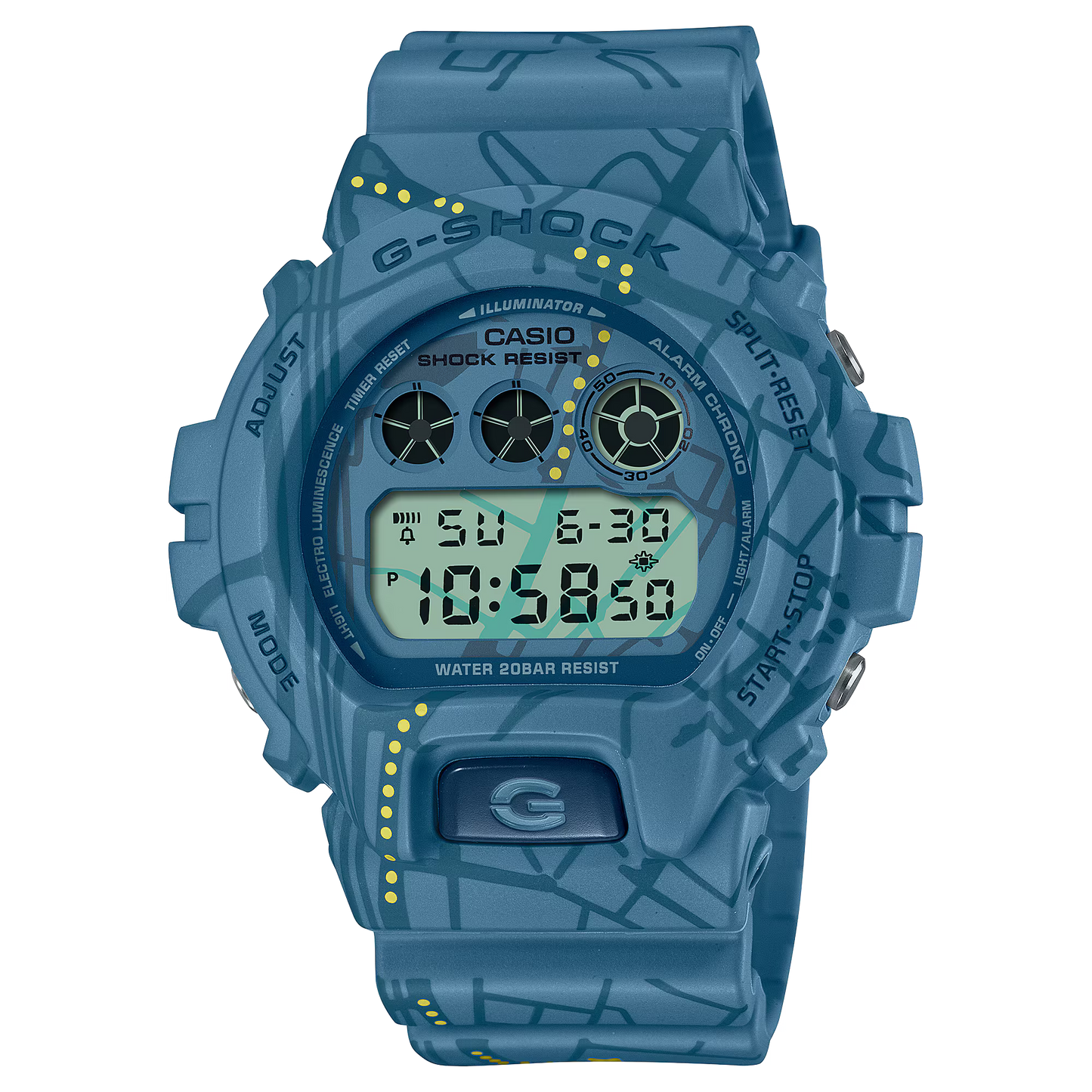 CASIO G-SHOCK DW-6900SBY-2 BLUE "TREASURE HUNT" DIGITAL WATCH