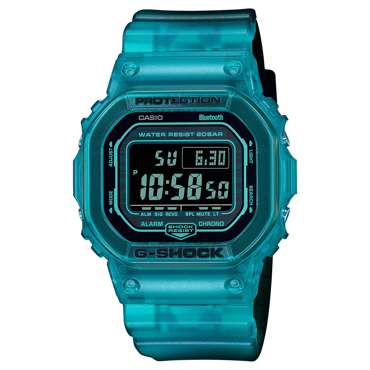 CASIO G-SHOCK DW-B5600G-2 TRANSLUCENT BLUE/GREEN DIGITAL WATCH