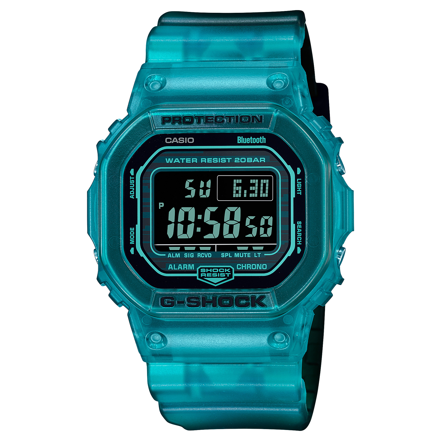 CASIO G-SHOCK DW-B5600G-2 TRANSLUCENT BLUE/GREEN DIGITAL WATCH