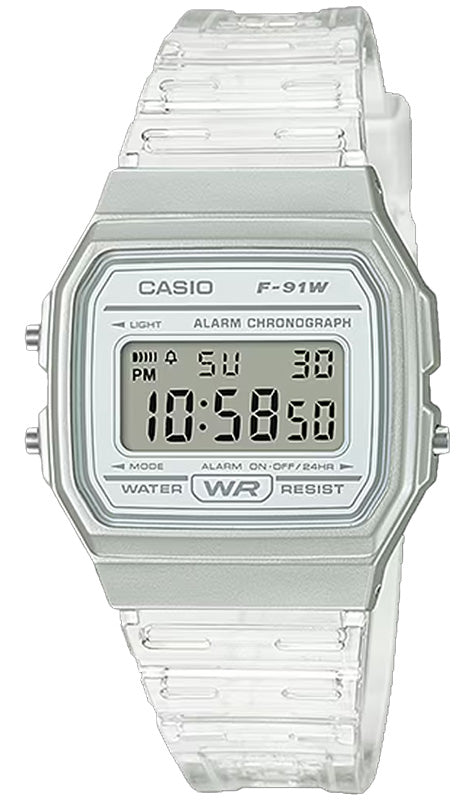 CASIO F91WS-7 TRANSPARENT UNISEX DIGITAL WATCH