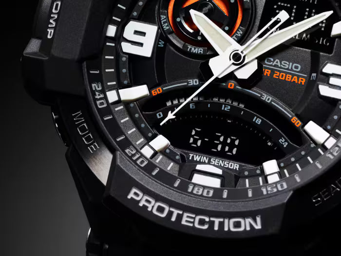 CASIO G-SHOCK GA-1000-1A GRAVITYMASTER BLACK A/D MEN'S WATCH