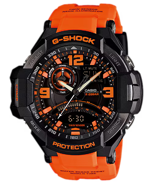 CASIO G-SHOCK GA-1000-4A GRAVITYMASTER ORANGE A/D MEN'S WATCH