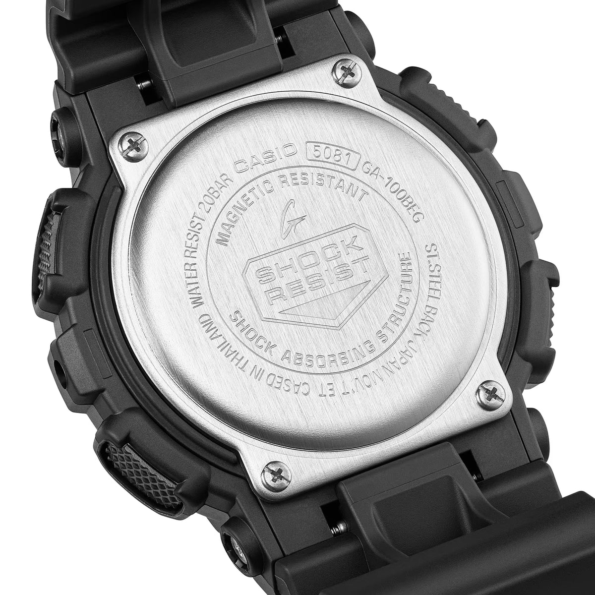 CASIO G-SHOCK GA-100BEG-1A BLACK / ELECTRO GREEN A/D WATCH