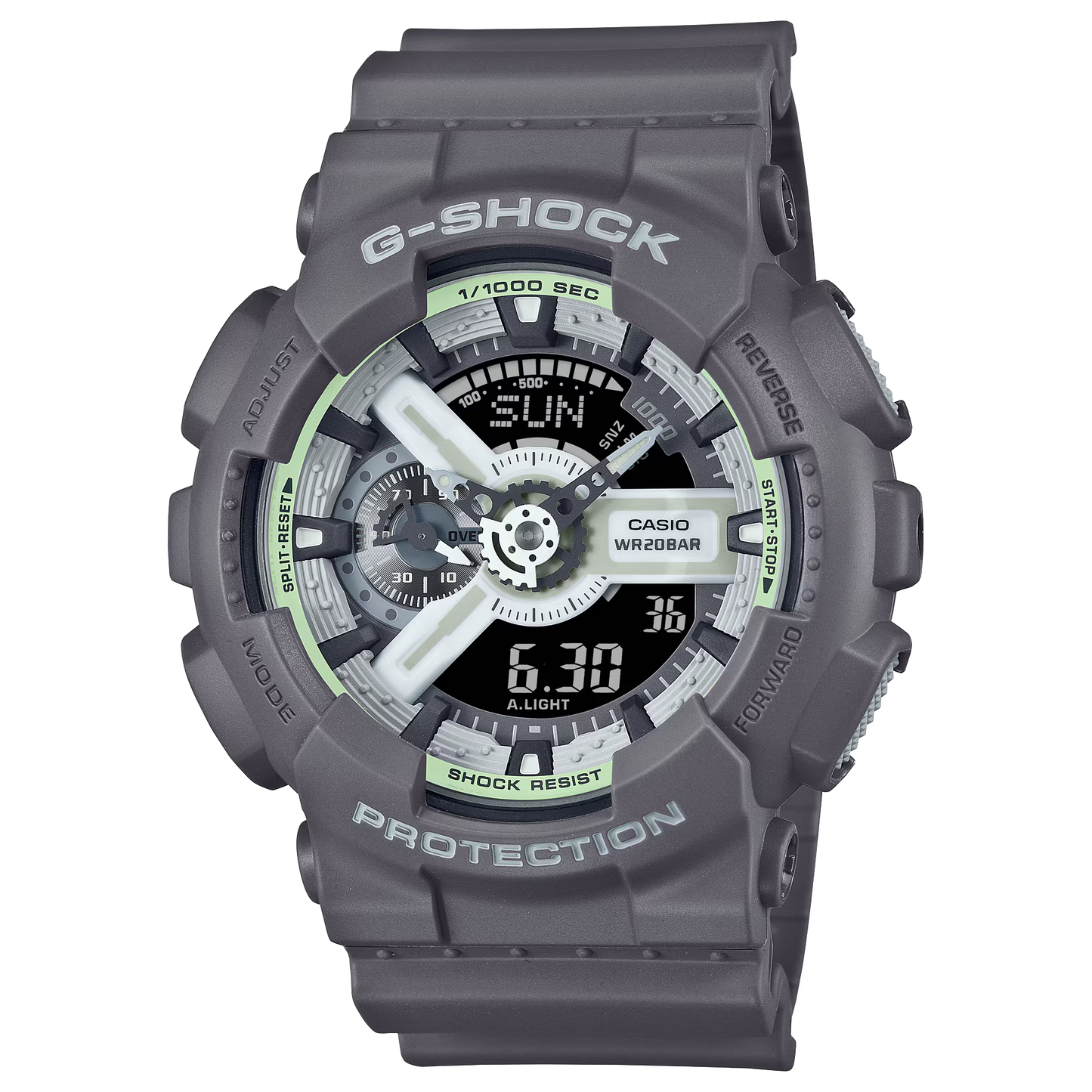 CASIO G-SHOCK GA-110HD-8A HIDDEN GLOW GREY A/D MEN'S WATCH