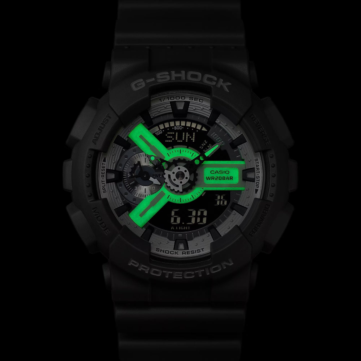 CASIO G-SHOCK GA-110HD-8A HIDDEN GLOW GREY A/D MEN'S WATCH
