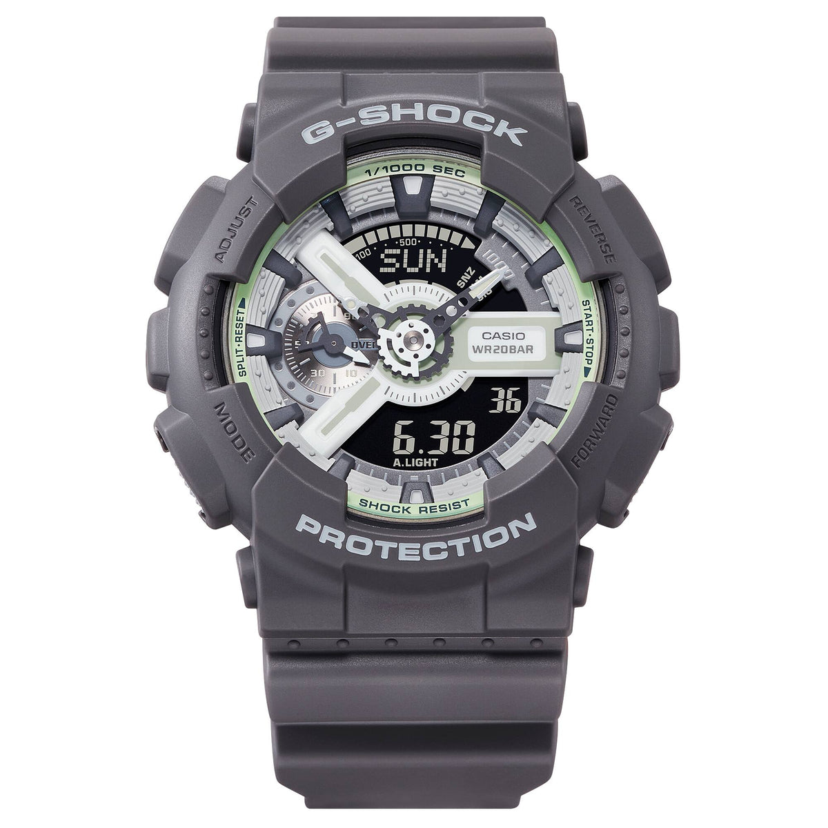 CASIO G-SHOCK GA-110HD-8A HIDDEN GLOW GREY A/D MEN'S WATCH