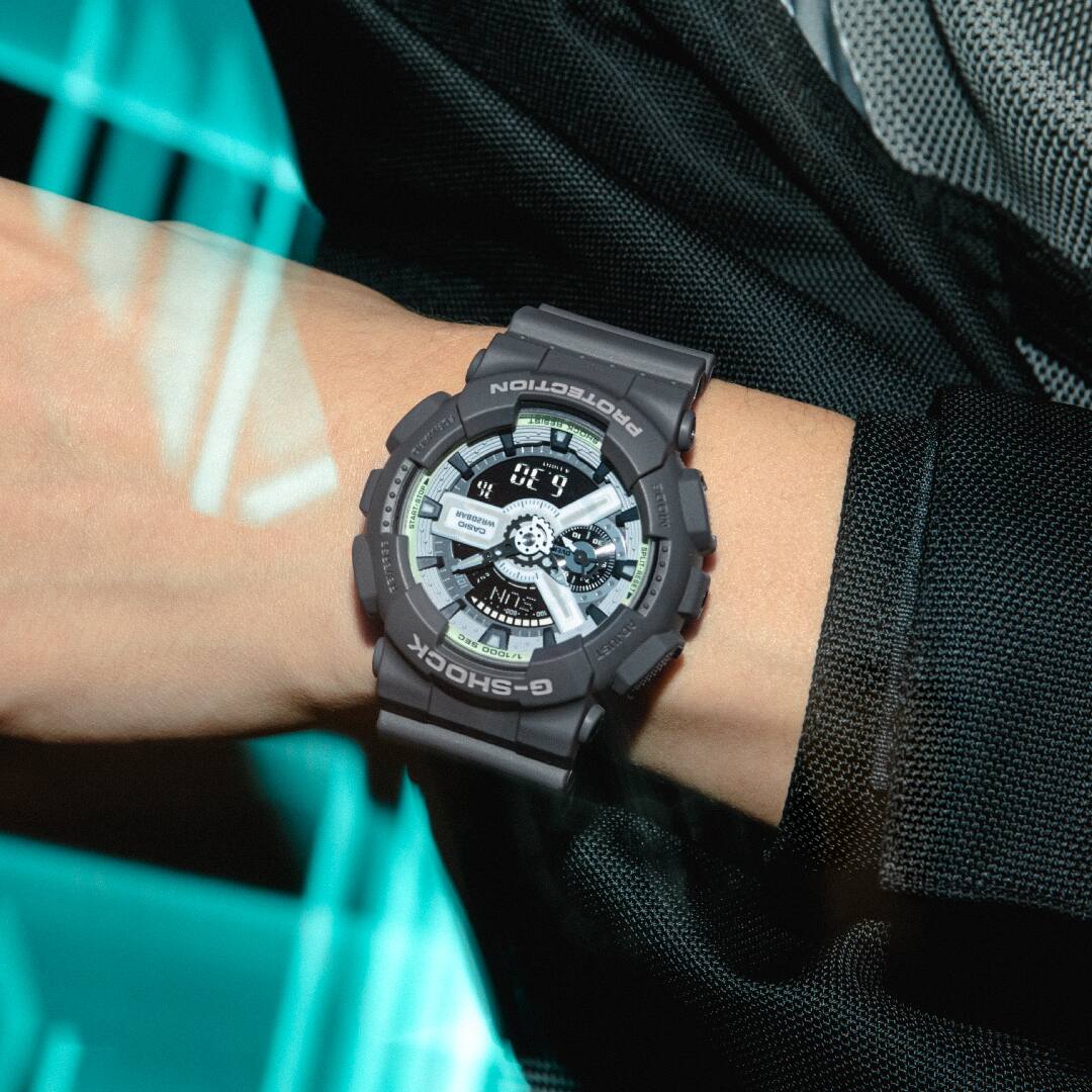 CASIO G-SHOCK GA-110HD-8A HIDDEN GLOW GREY A/D MEN'S WATCH
