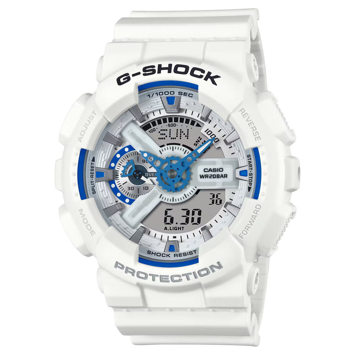 CASIO G-SHOCK GA-110HDS-7A WHITE & BLUE A/D MEN'S WATCH