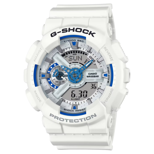 CASIO G-SHOCK GA-110HDS-7A WHITE & BLUE A/D MEN'S WATCH