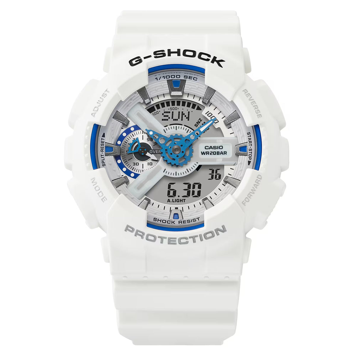 CASIO G-SHOCK GA-110HDS-7A WHITE & BLUE A/D MEN'S WATCH