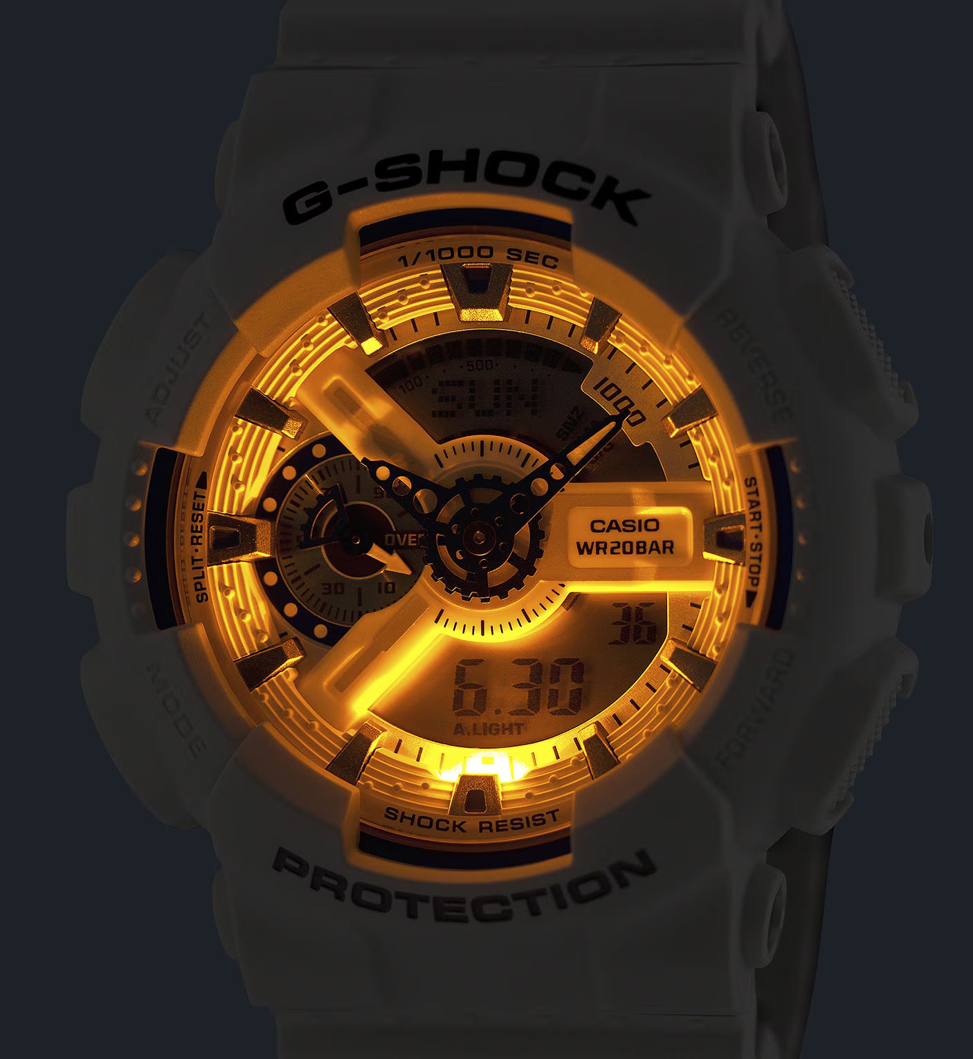 CASIO G-SHOCK GA-110HDS-7A WHITE & BLUE A/D MEN'S WATCH
