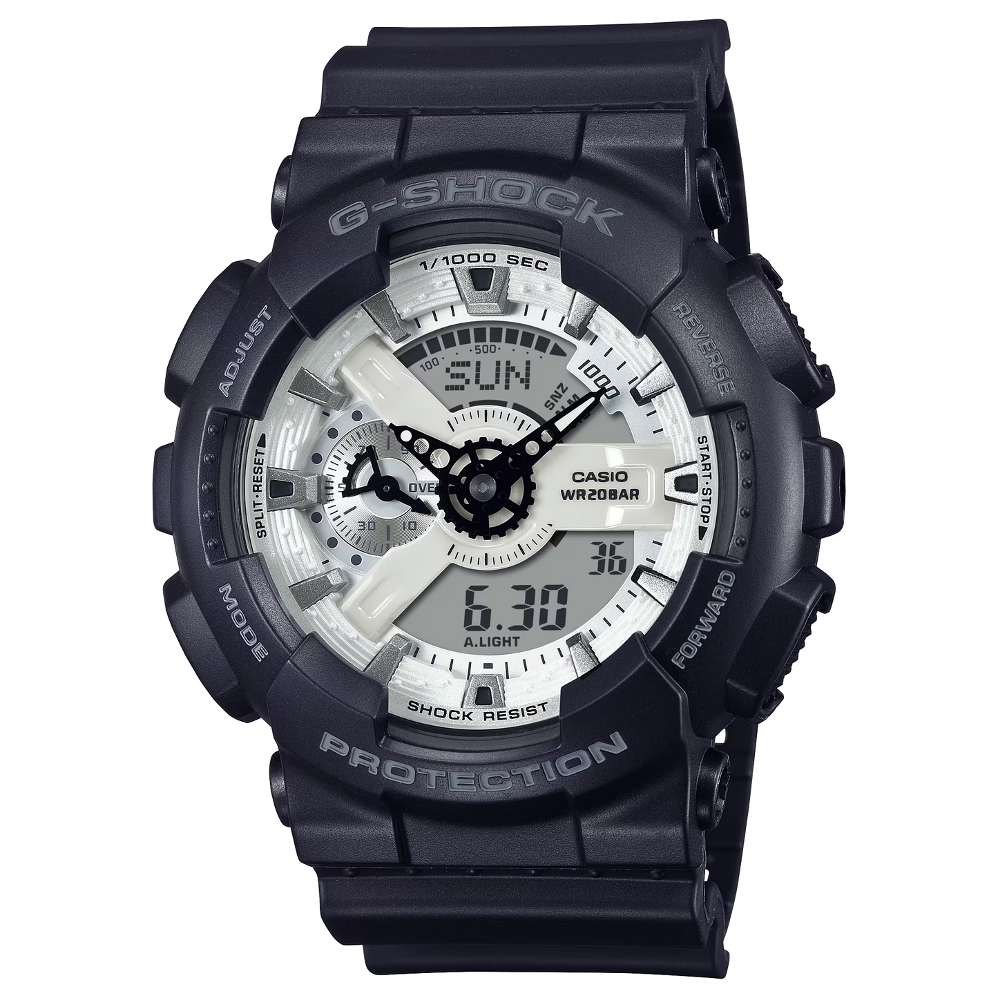 CASIO G-SHOCK GA-110WD-1A WHITE DIAL BLACK MEN'S WATCH