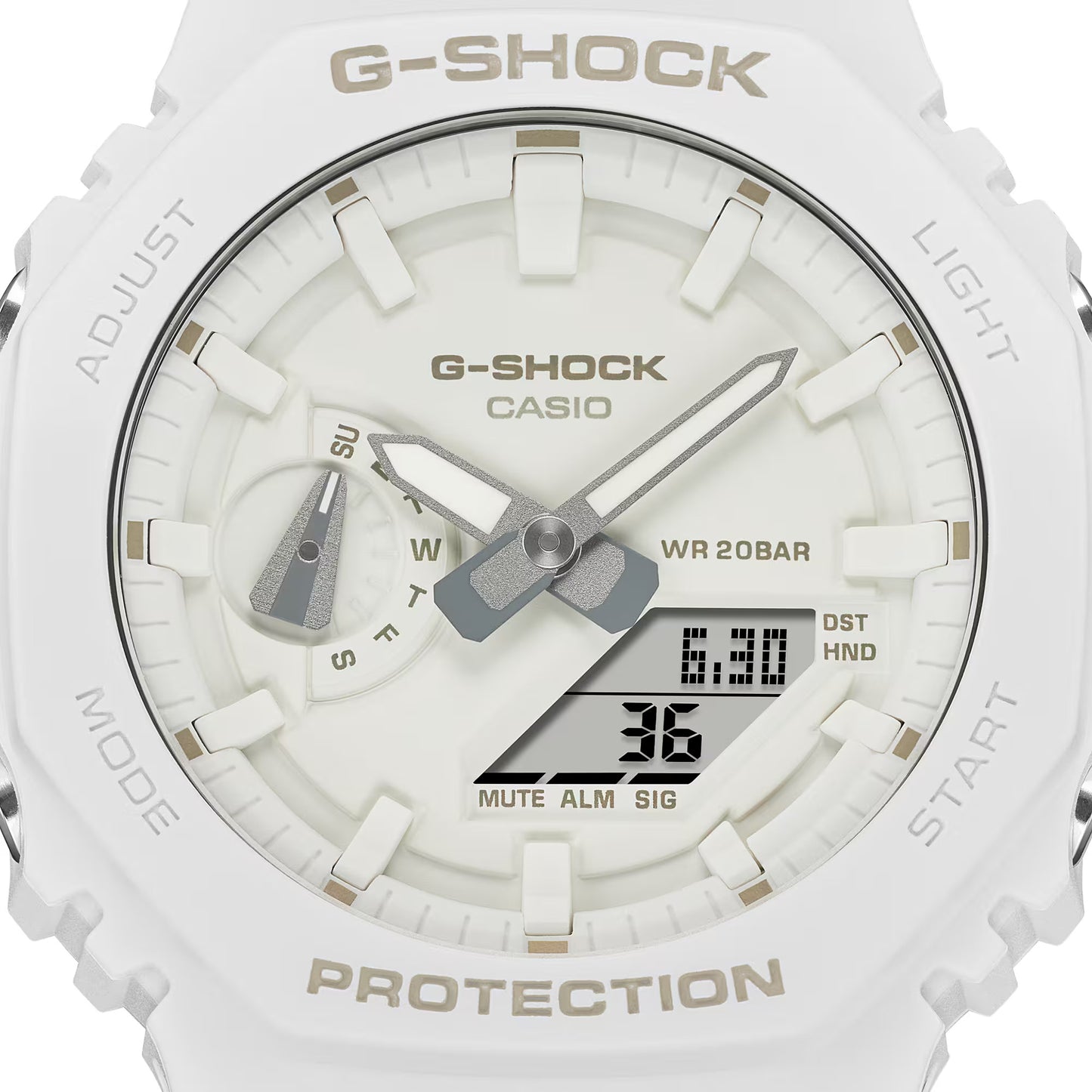 CASIO G-SHOCK GA-2100-7A7 "CASIOAK" WHITE A/D WATCH GA2100
