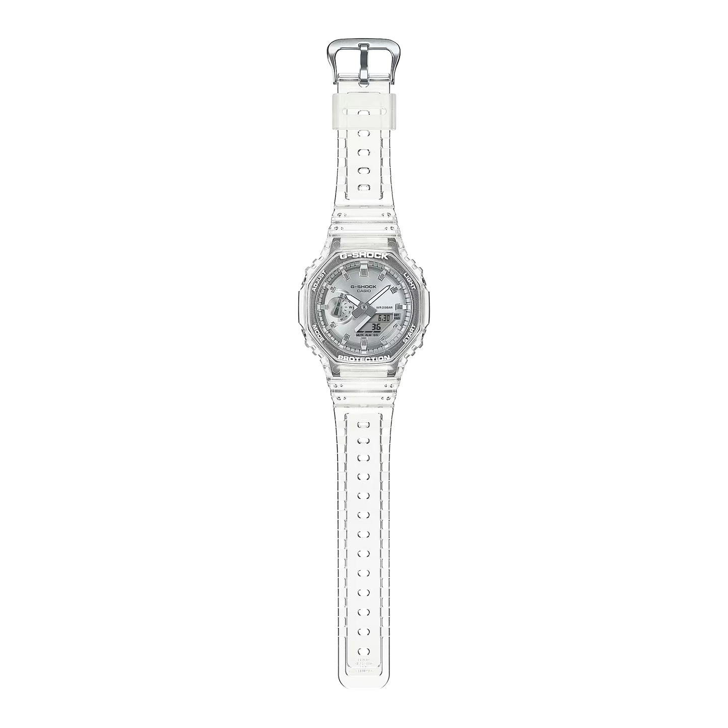 CASIO G-SHOCK GA-2100BM-7A8 "CASIOAK" SILVER DIAL TRANSPARENT MEN'S WATCH