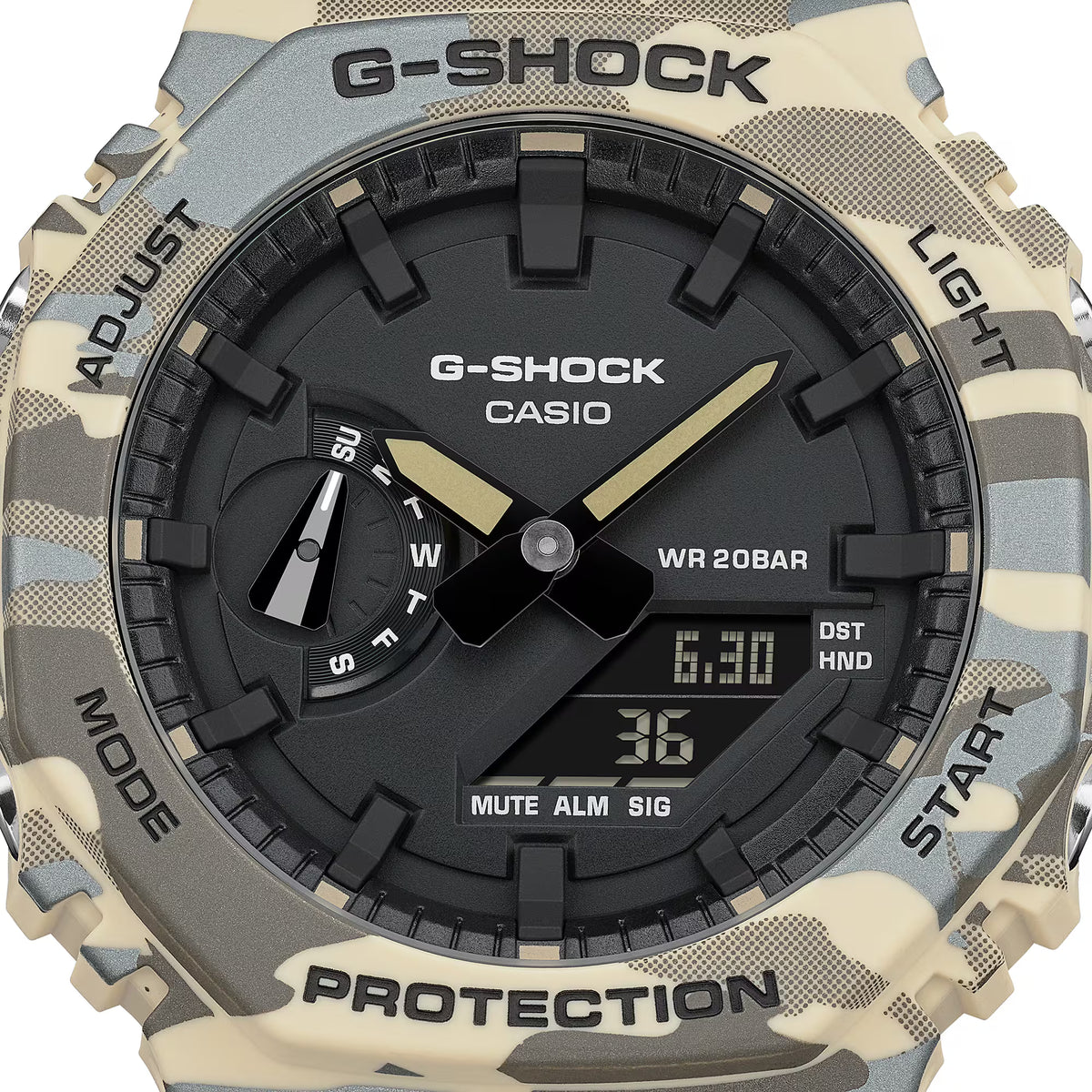 CASIO G-SHOCK GA-2100CM-5A CAMOUFLAGE BLACK DIAL A/D WATCH