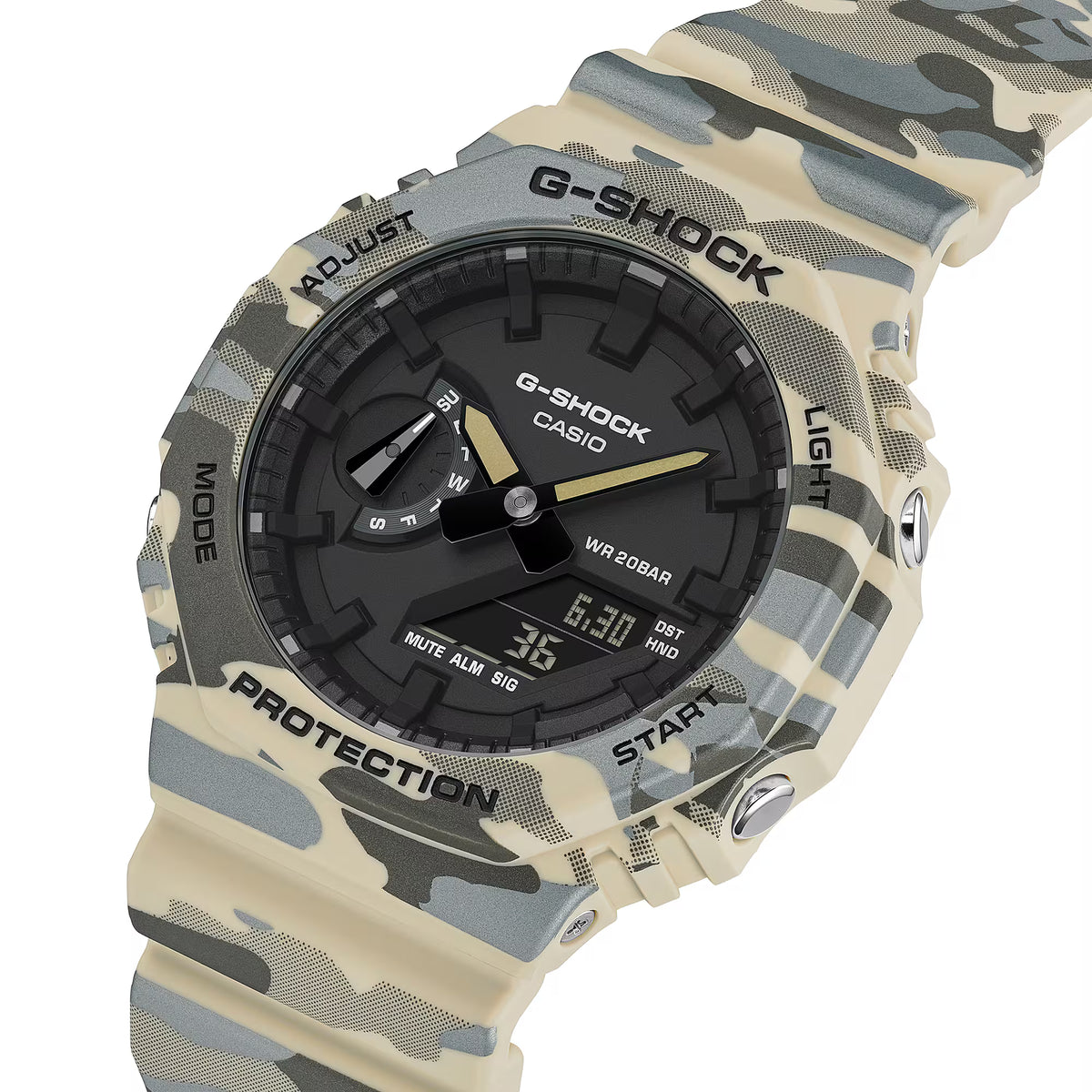 CASIO G-SHOCK GA-2100CM-5A CAMOUFLAGE BLACK DIAL A/D WATCH