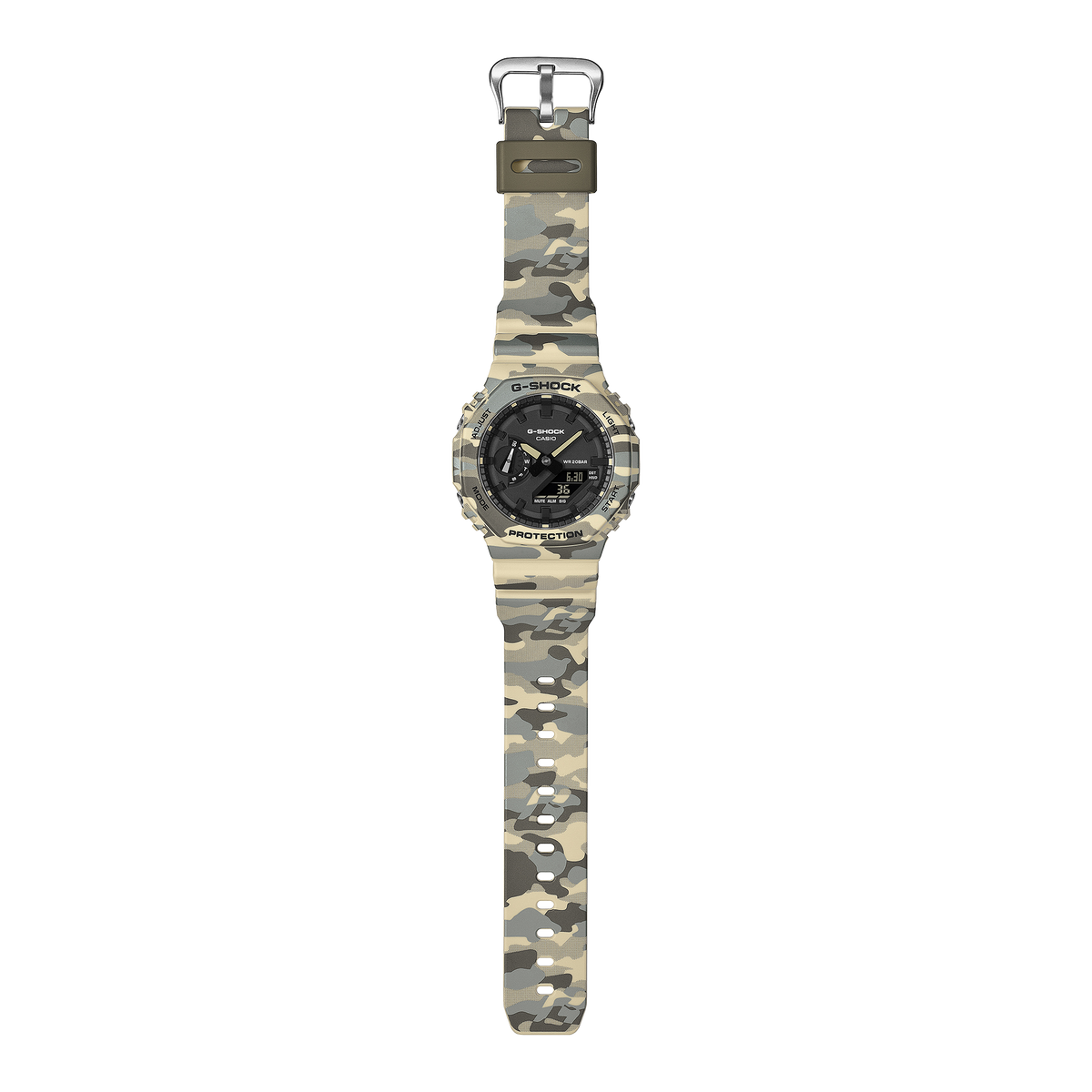 CASIO G-SHOCK GA-2100CM-5A CAMOUFLAGE BLACK DIAL A/D WATCH