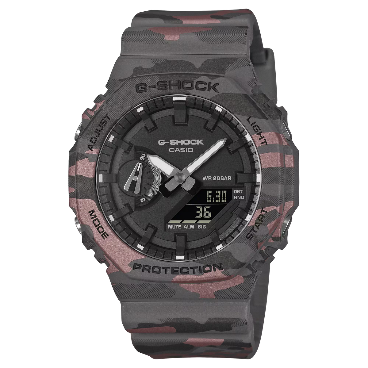 CASIO G-SHOCK GA-2100CM-8A CAMOUFLAGE BLACK DIAL A/D WATCH
