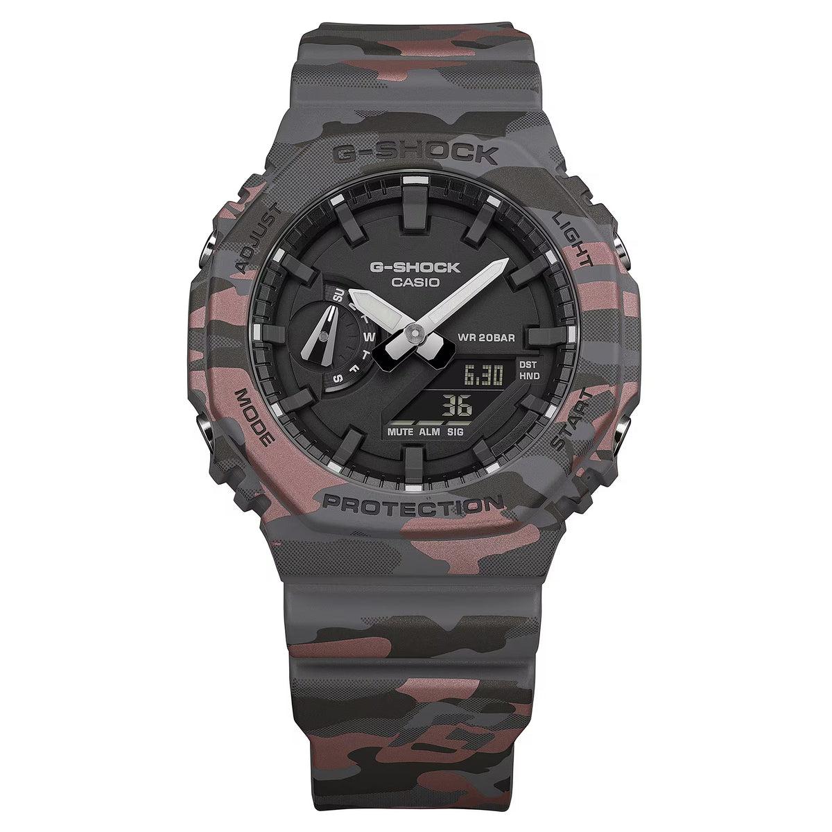 CASIO G-SHOCK GA-2100CM-8A CAMOUFLAGE BLACK DIAL A/D WATCH