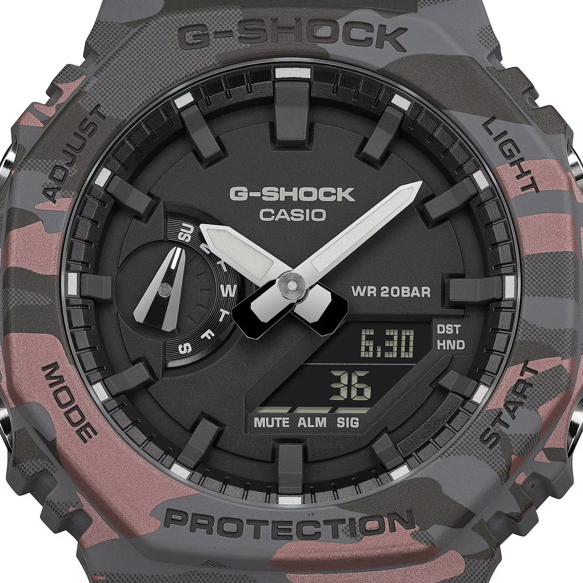 CASIO G-SHOCK GA-2100CM-8A CAMOUFLAGE BLACK DIAL A/D WATCH