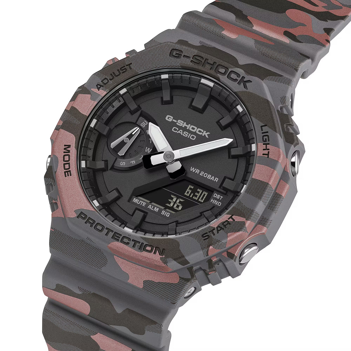 CASIO G-SHOCK GA-2100CM-8A CAMOUFLAGE BLACK DIAL A/D WATCH