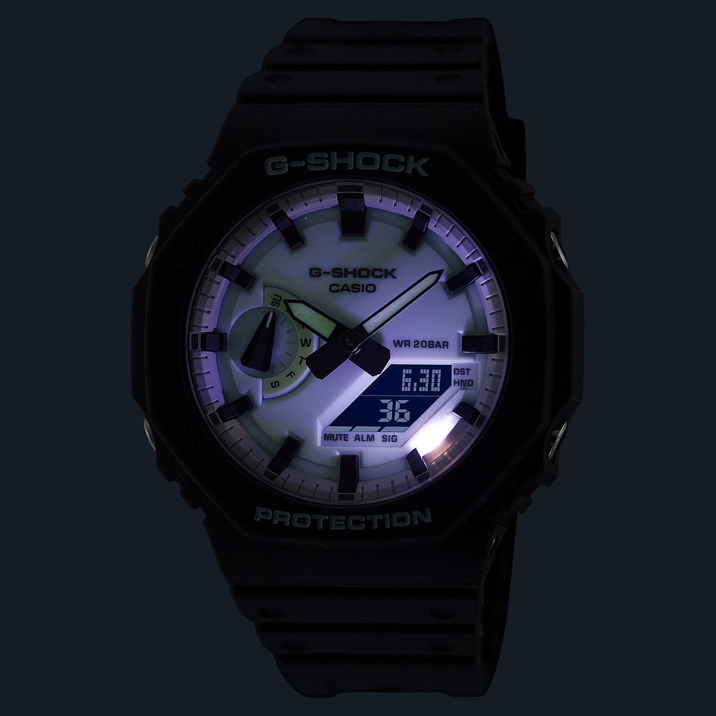 CASIO G-SHOCK GA-2100HD-8A "HIDDEN GLOW" GA2100 LUMINESCENT WATCH