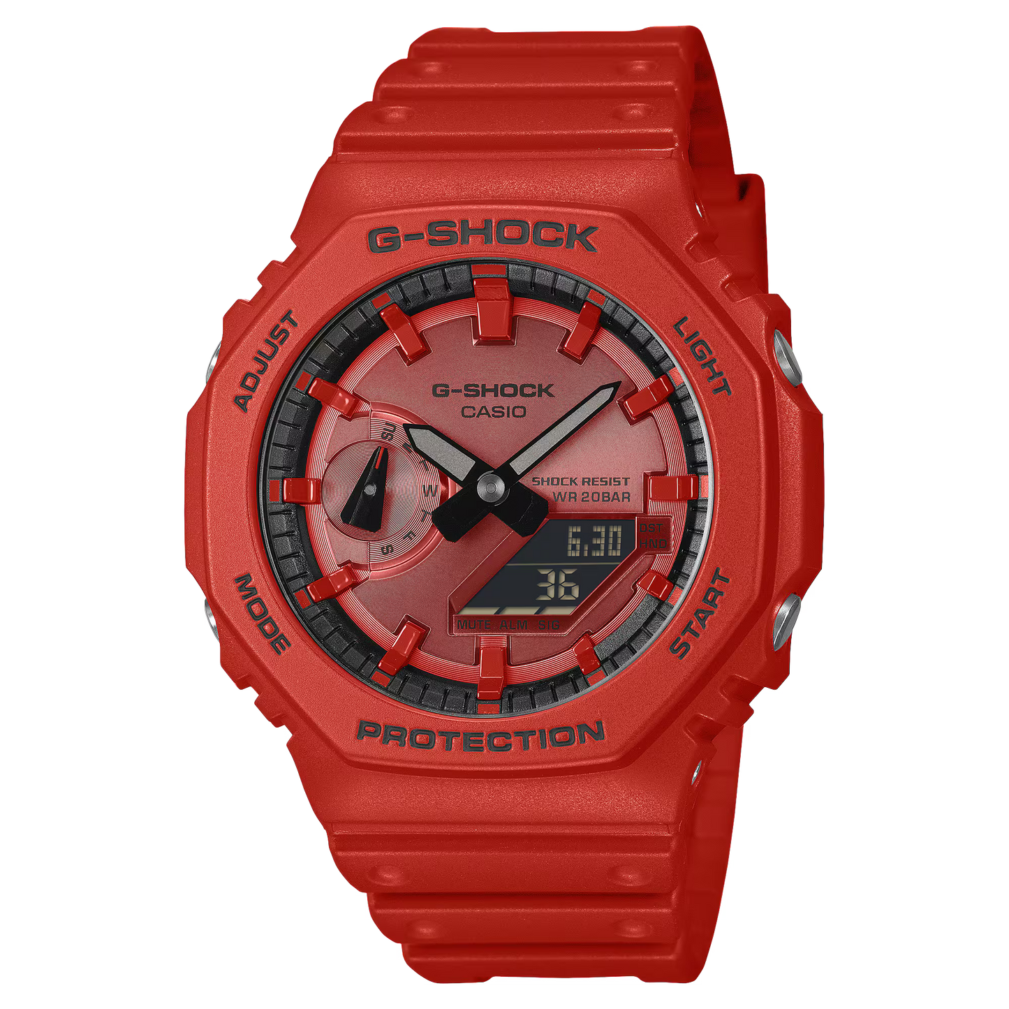 CASIO G-SHOCK GA-2100RRB-4A "CASIOAK" NEW VIVID RED A/D WATCH