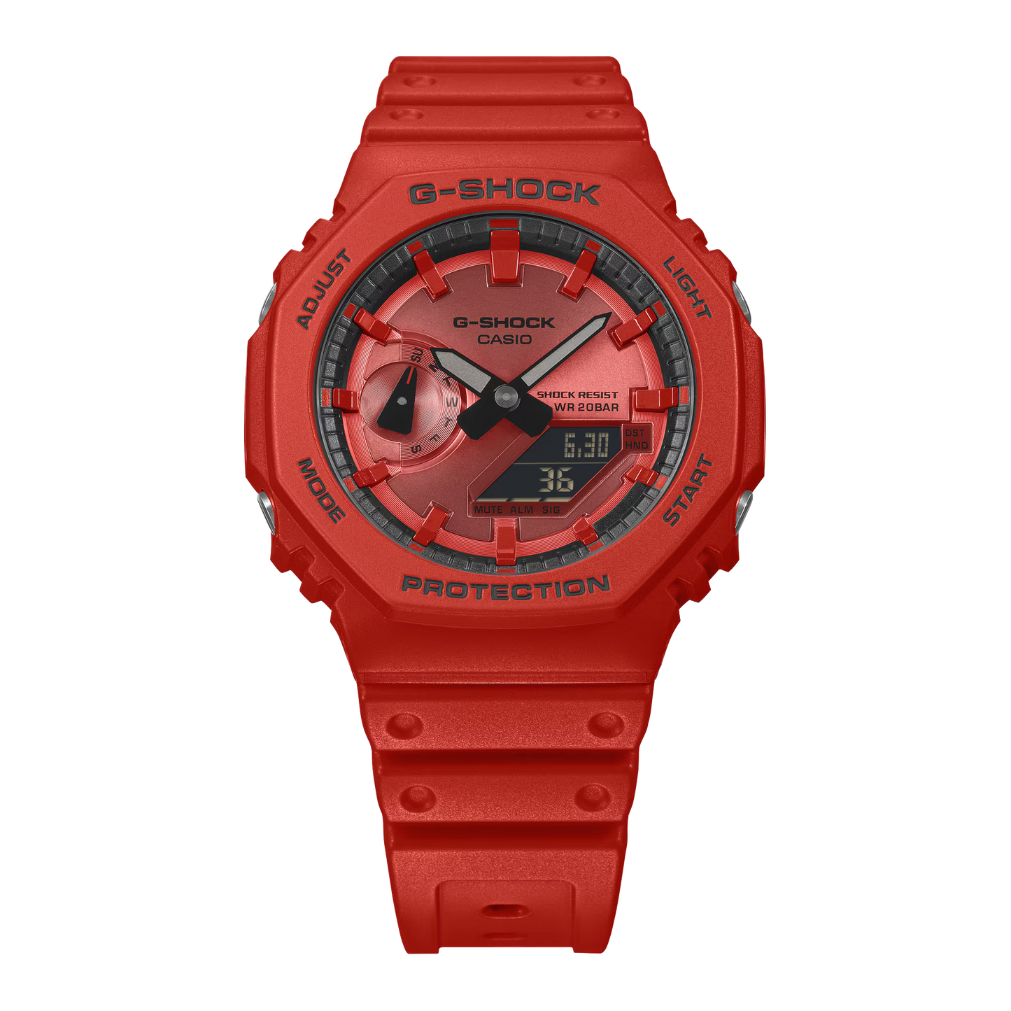 CASIO G-SHOCK GA-2100RRB-4A "CASIOAK" NEW VIVID RED A/D WATCH