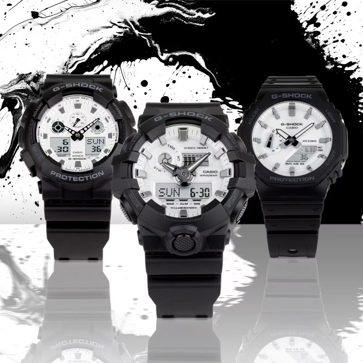 CASIO G-SHOCK GA-2100WD-1A GA2100 BLACK/WHITE MEN'S WATCH