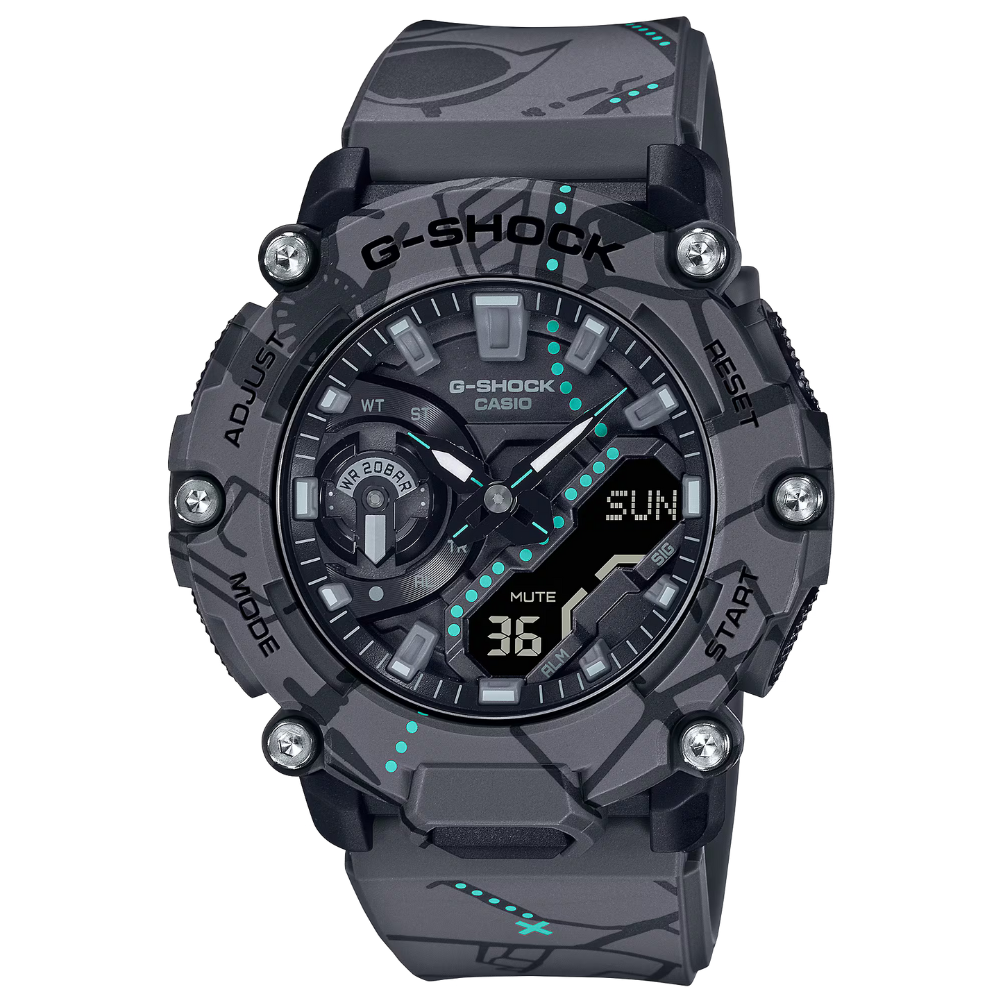CASIO G-SHOCK GA-2200SBY-8A GREY "TREASURE HUNT" A/D MEN'S WATCH