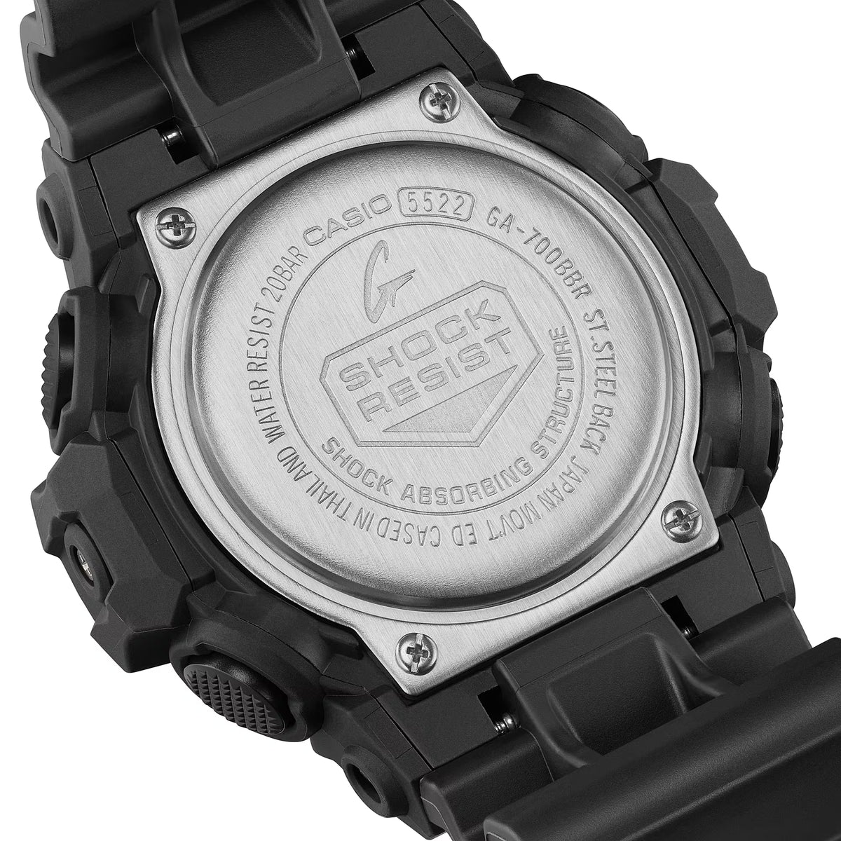 CASIO G-SHOCK GA-700BBR-1A BLACK AND RED A/D WATCH