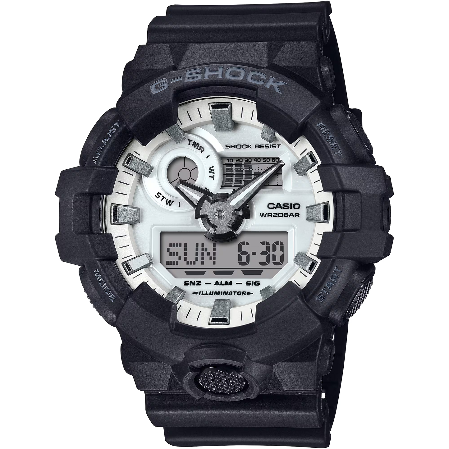 CASIO G-SHOCK GA-700WD-1A GA700WD-1A WHITE DIAL BLACK MEN'S WATCH