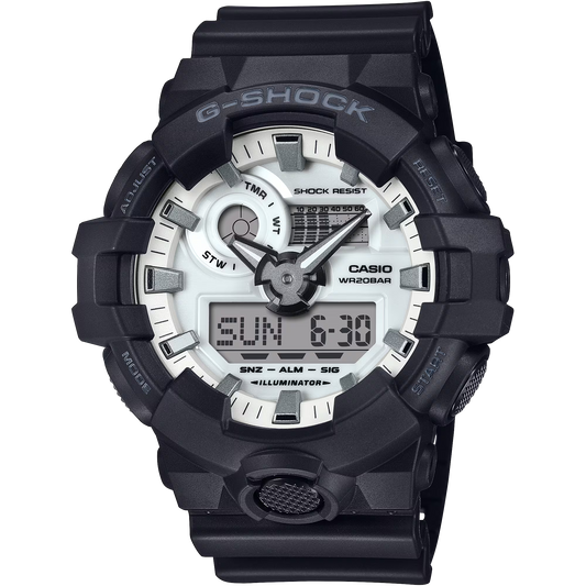 CASIO G-SHOCK GA-700WD-1A GA700WD-1A WHITE DIAL BLACK MEN'S WATCH