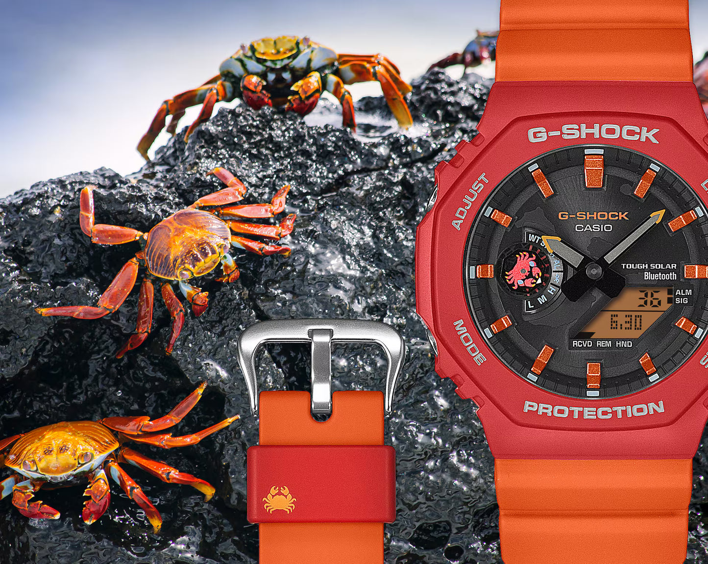 CASIO G-SHOCK GA-B2100DF-4A DARWIN SALTY LIGHTFOOT CRAB ORANGE A/D WATCH
