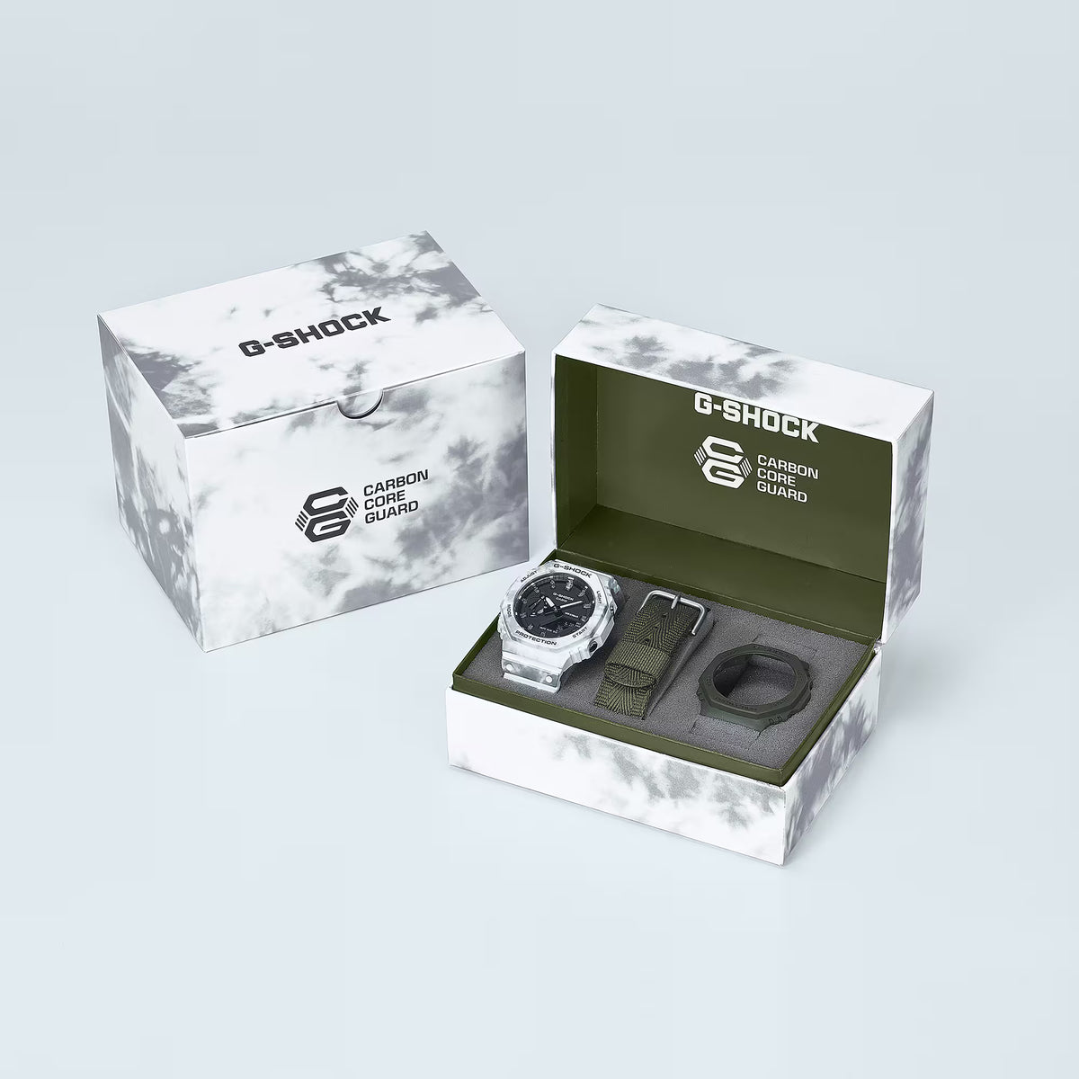 CASIO G-SHOCK GAE-2100GC-7A SNOW CAMOUFLAGE BOX SET