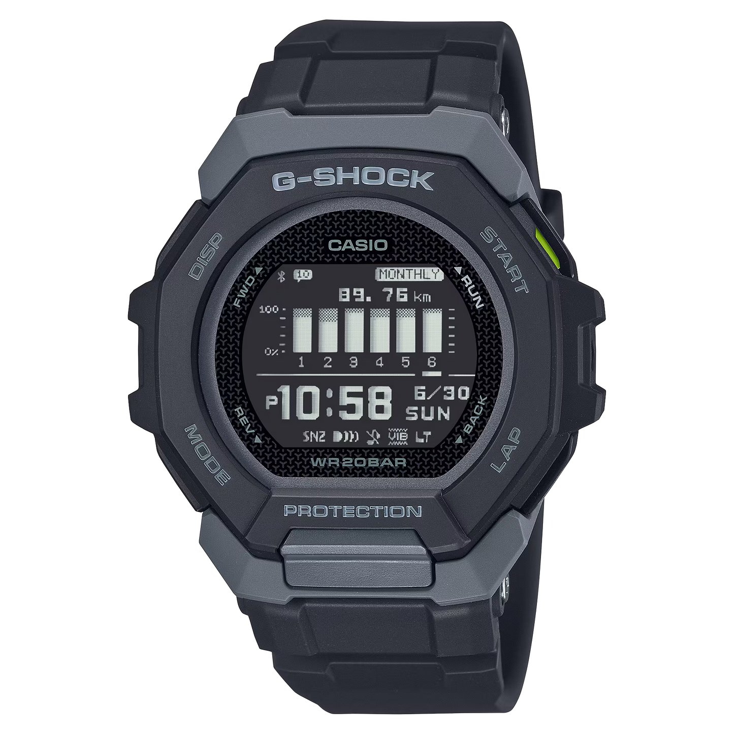 CASIO G-SHOCK GBD-300-1 G-SQUAD BLUETOOTH BLACK DIGITAL WATCH